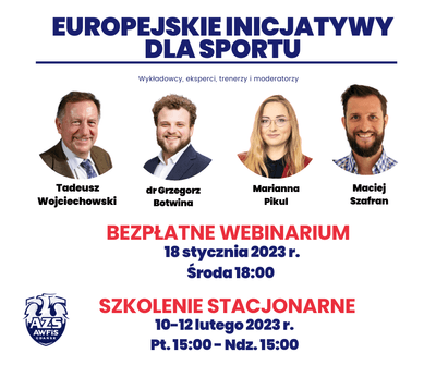 Szkolenie „Europejskie inicjatywy dla sportu”!